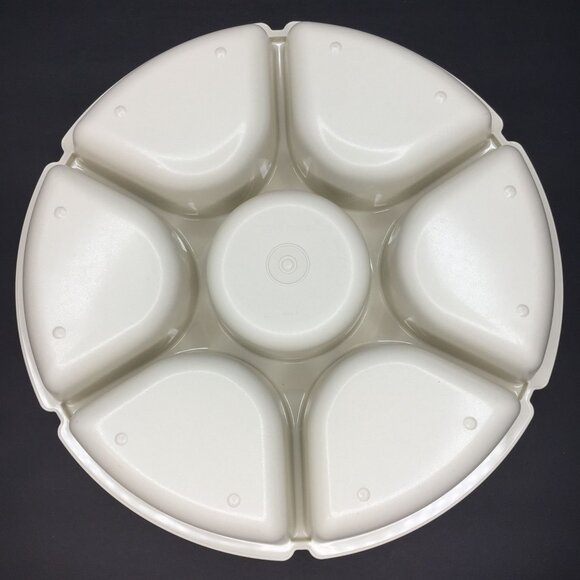 Vintage Tupperware Party Platter Snack Container Lid Retro Chips Dip 1666 1665 - Picture 7 of 16